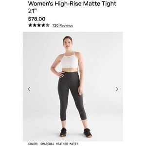 NOBULL Women's High-Rise Matte Tight 21" CHARCOAL HEATHER MATTE XS